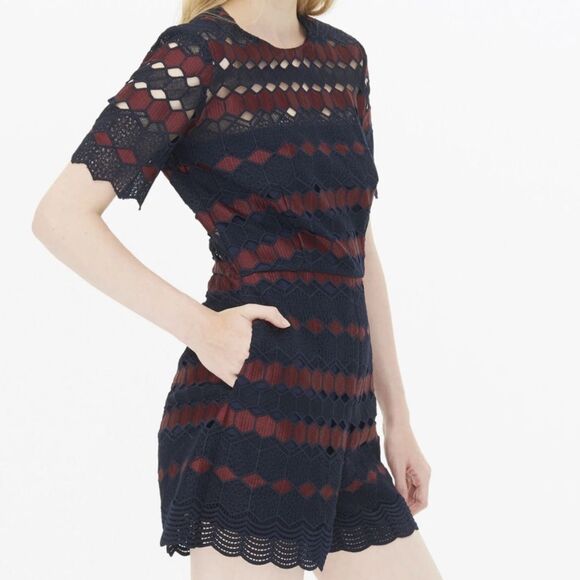 Sandro Paris Fusion Romper Jumpsuit Lace - Picture 1 of 6